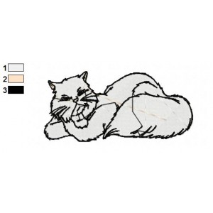 Snowbell Cat Embroidery Design